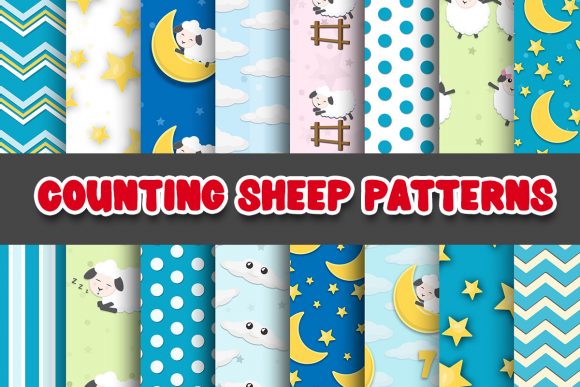 Download Counting Sheep Digital Paper Patterns - Sheep digital Collection