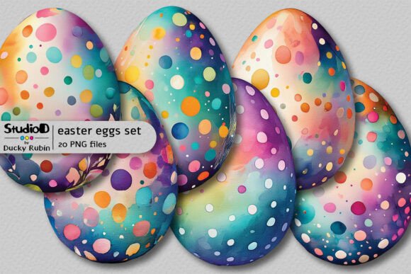 Download Dotted Watercolor Eggs Clipart Set - Art Collection