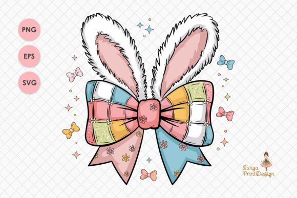 Download Bunny Ears with Bow Easter Clipart PNG - Art Collection