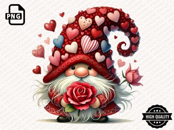 Download Watercolor Valentines Gnome Clipart PNG - Art Collection
