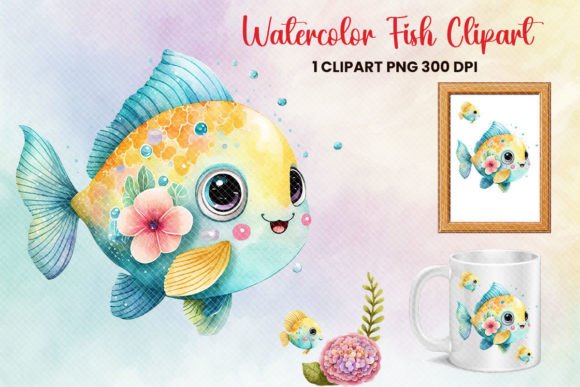 Download Fish Clipart Printable Sublimation PNG - Art Collection