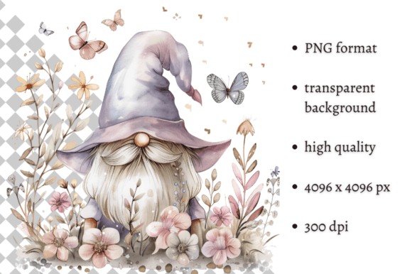 Download Watercolor Spring Floral Gnome Clipart - Art Collection