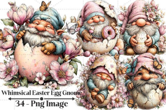 Download Whimsical Easter Egg Gnome Clipart - Art Collection