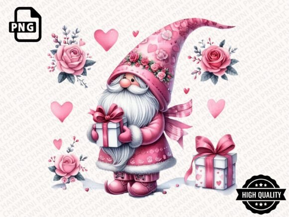 Download Watercolor Valentines Gnome Clipart PNG - Art Collection