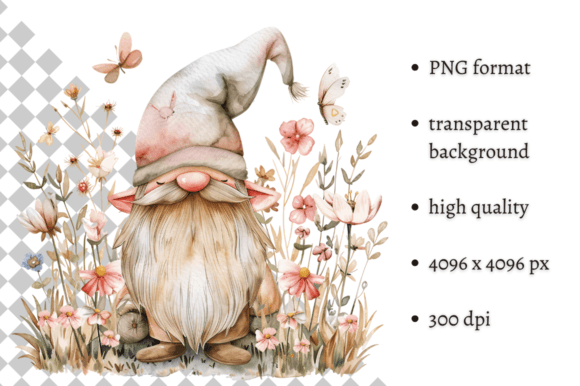 Download Watercolor Spring Floral Gnome Clipart - Art Collection