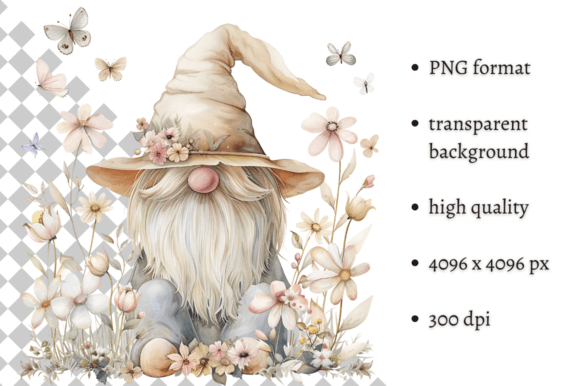 Download Watercolor Spring Floral Gnome Clipart - Art Collection