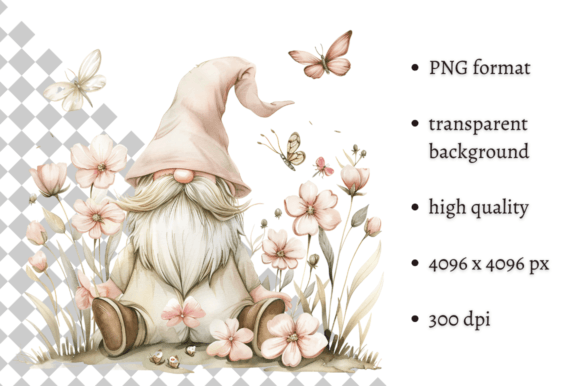 Download Watercolor Spring Floral Gnome Clipart - Art Collection