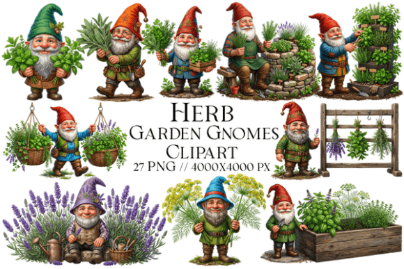 Download Herb Garden Gnomes Clipart PNG - Art Collection