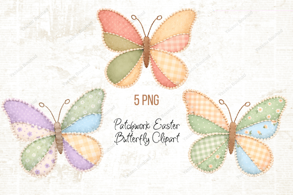 Download Patchwork Easter Butterfly Clipart PNG - Art Collection
