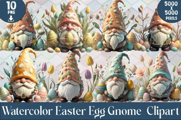 Download Watercolor Easter Egg Gnome Clipart - Art Collection