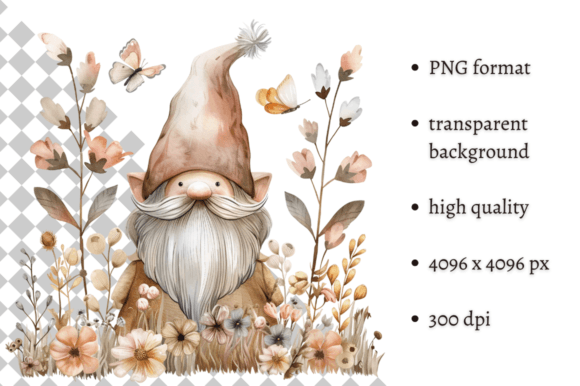Download Watercolor Spring Floral Gnome Clipart - Art Collection
