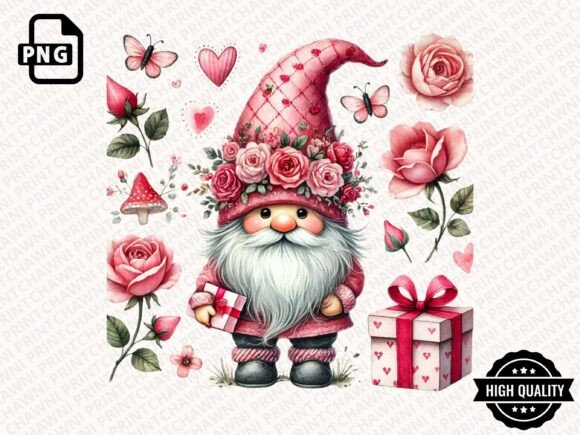 Download Watercolor Valentines Gnome Clipart PNG - Art Collection
