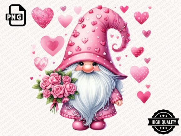 Download Watercolor Valentines Gnome Clipart PNG - Art Collection