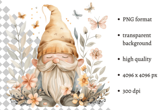 Download Watercolor Spring Floral Gnome Clipart - Art Collection
