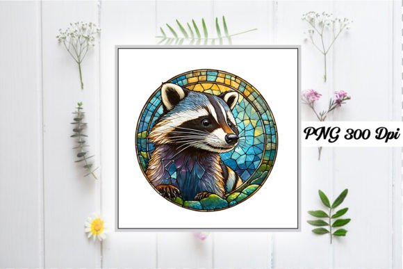 Download Stained Glass Window Raccoon Clipart - Art Collection