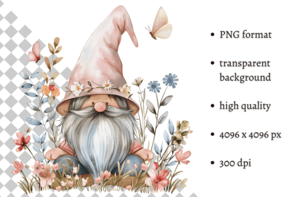 Download Watercolor Spring Floral Gnome Clipart - Art Collection