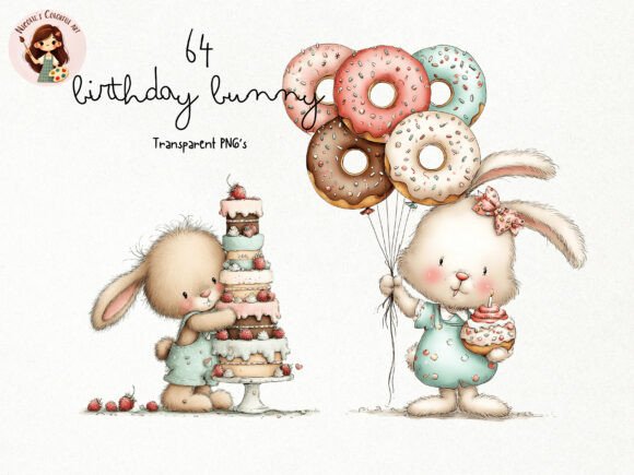 Download 64 Birthday Bunny PNG Clipart - Art Collection