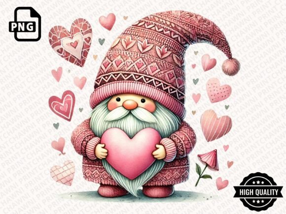 Download Watercolor Valentines Gnome Clipart PNG - Art Collection